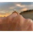 thumbnail image 5 of vylahjewellery 14K Yellow Gold Vermeil Wedding Ring Brilliant Oval Cut Anniversary Ring for Women Customize Jewelery Hidden Halo Moissanite Bridal Promise Ring Set Gift, 5 of 6