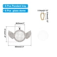 thumbnail image 2 of Uxcell Rhinestone Pendant Tray, 6 Set Double Sided Tray 6pcs Glass Dome 6pcs, 2 of 6
