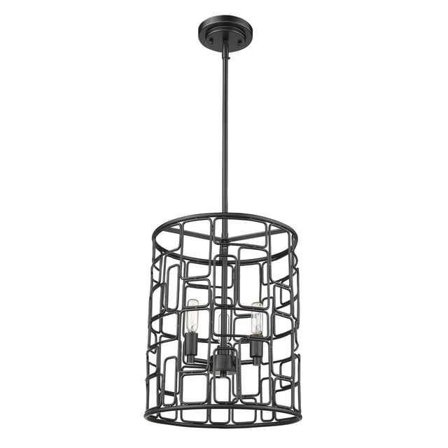 homeroots lighting 398316 Amoret 3-Light Matte Black Convertible Pendant