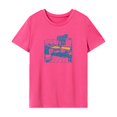 thumbnail image 1 of Camiseta de mujer verano transpirable moda streetwear camiseta básica para vacaciones en la playa Rosa Rosa, 1 of 7