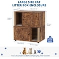 thumbnail image 2 of Double Cat Litter Box Enclosure Cabinet for 2 Cats – 2-Tier Modern Farmhouse Pet Washroom, Mark Post, Odor Control, Dog-Proof, Litter Mats, Wooden End Table – Slotted Brown, 2 of 7