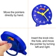 thumbnail image 4 of Uxcell 4 inch Teaching Clock Tell Time Analog Demonstration Clock 24 Hour 3 Pointers Geared, Blue, 4 of 5