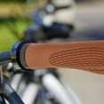 thumbnail image 3 of Raindrops Bike Handle Bars Grip Vibration Reduction Rubber Brown 1 Pair 5.1x2in, 3 of 8