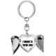 thumbnail image 1 of Quiero un nuevo trabajo Llavero de alas de ángel en forma de corazón, 1 of 3