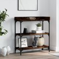 thumbnail image 1 of vidaXL Console Table with Shelves Smoked Oak 29.5"x11.8"x31.5", 1 of 6