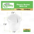 1 Gallon (128 oz) Clear Plastic Bucket with Lid and Handle (60 Pack