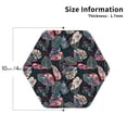 thumbnail image 3 of Pofeuu Colorful Tropical Leaves Print Leather Coasters Set of 6, Round Cups Mugs Mat Pad for Home Kitchen Heat Resistant Drink Coasters,Hexagon, 3 of 7