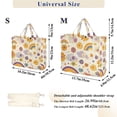thumbnail image 2 of FORMRS Womens Corduroy Tote Bag Crossbody Shoulder Handbag with Pocket, Beige Retro Rainbow, 2 of 7