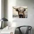 thumbnail image 3 of JRXY  Highland Cow Canvas Wall Art Hand Painted Lovely Wild Animal Oil Paintings Grey and White Pictures Yak Artwork for Farmhouse Living Room Bedroom Bathroom Decoration Picture 2, 3 of 4