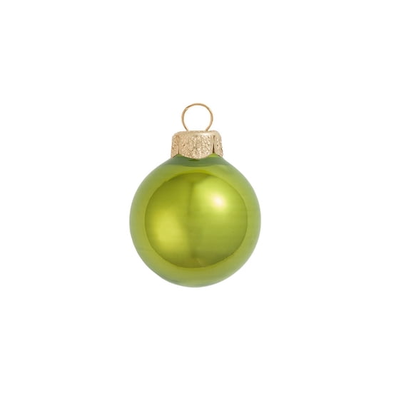 2ct Pearl Green Kiwi Glass Ball Christmas Ornaments 6" (150mm)