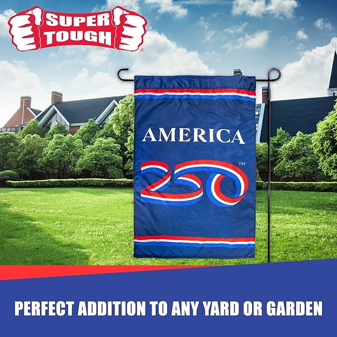 USA 250th Anniversary Banner Flag 2.5ft x 4ft | USA-Made Nyl-Glo Nylon Outdoor Flag | Durable Canvas Header and Brass Grommets | UV Resistant Colors | Special Edition 250 Celebration Flag