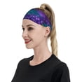 thumbnail image 6 of Yiaed Purple and Green Glitter Print Sports Headbands,Moisture Wicking Workout Headband, Sweatband Headbands for Running,Cycling for Women and Men, 6 of 8