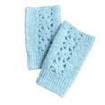 thumbnail image 4 of Xfvqtps Fingerless Gloves for Womens Thumb Hole Wrist Knitting Crochet Flower Hollow Out Solid Color Fashion Thermal Warm Winter Mittens Sky Blue, 4 of 9