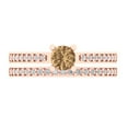 thumbnail image 2 of Clara Pucci 14K Rose Gold 0.86 Simulated Champagne Engraveable Engagement Ring + Wedding Band Set, 2 of 7