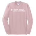 thumbnail image 2 of Inspirational Quote Be the Change by Mahatma Gandhi 1913 Mens Long Sleeve Shirt, Light Pink, Medium, 2 of 3