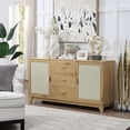 thumbnail image 2 of Manhattan Comfort Sheridan 59.05 Buffet Moderne en Canne avec Tablettes Ajustables Couleur Nature, 2 of 5