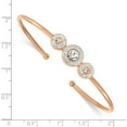 thumbnail image 4 of Chisel Stainless Steel Polished Rose IP-plated with Preciosa Crystal Flexible Cuff Bangle - 6.5" Bracelet, 4 of 6