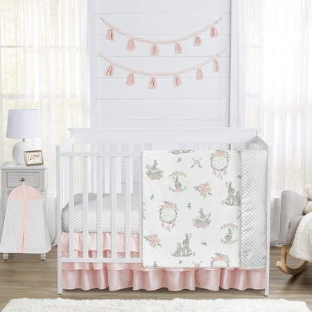 UPC: 0846480070092 | Bunny Floral Collection 4 Piece Crib Bedding