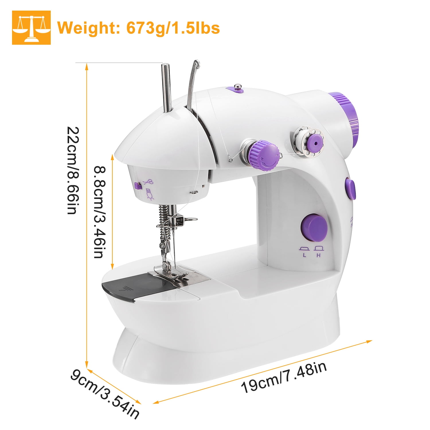 Electric Sewing Machine Portable for Beginners with 38stitches Pattern LED Light HTVRONT