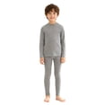 thumbnail image 2 of TiaoBug Kids Thermal Base Layer Set Boys Girls 2 Piece Thermal Long Sleeve Top with Tights Leggings Set Gray 150, 2 of 5