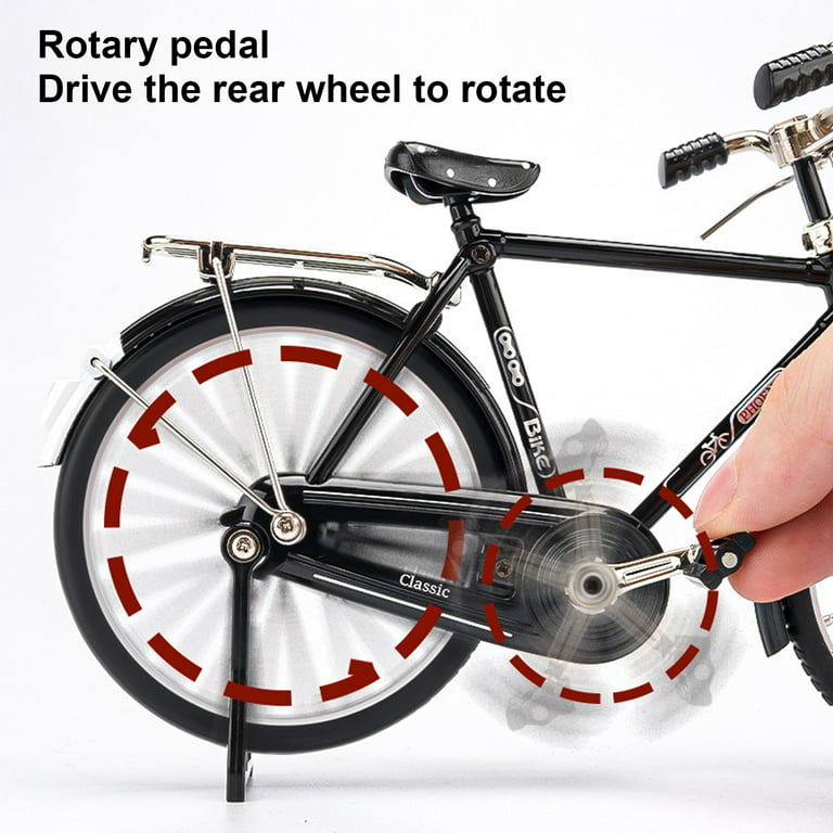  2023 DIY Bicycle Model Scale -【New Version】 Mini Retro Bicycle  Finger Model Toy, 1:10 Simulation Alloy Retro Bike Model Collections  Decoration, Creative Iron Art Tabletop Ornament Toys (Black) : Toys & Games