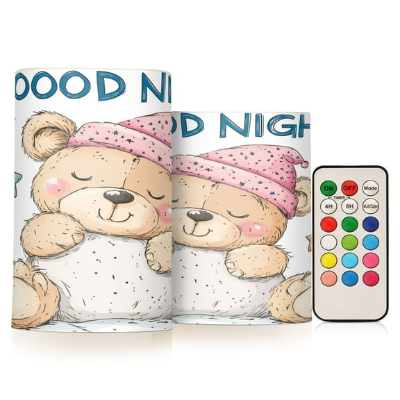 BZSMCE Flameless Candles LED Lights Bear Sleeping Creativity Battery Candles