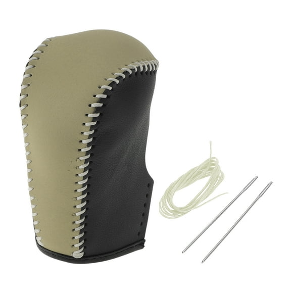 Cubierta de pomo de cambio de marcha antideslizante Unique Bargains para Nissan Murano, protector de manija de cambio de palanca de cuero sintético negro y beige