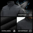 thumbnail image 3 of Satankud Men's Softshell Jacket Fleece Lined Waterproof Stand Collar Soft Lightweight Shell Rain Jacket Windbreaker Outdoor Hiking Grey L, 3 of 8