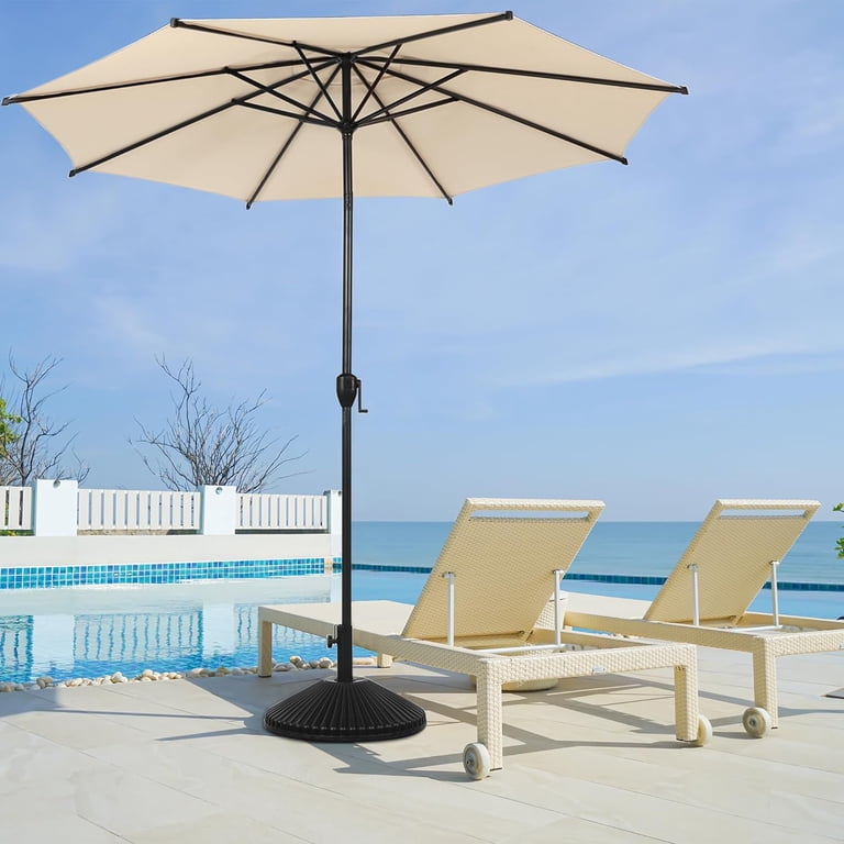 commercial wind resistant patio umbrella 11' Monterey Wind Proof Commercial Umbrella with Crank Lift