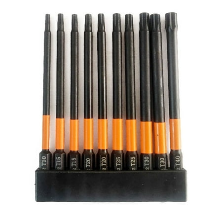 

11Pcs 100mm Torx Bit Star 1/4Inch Hex Shank Screwdriver Bit Holder with Magnetic