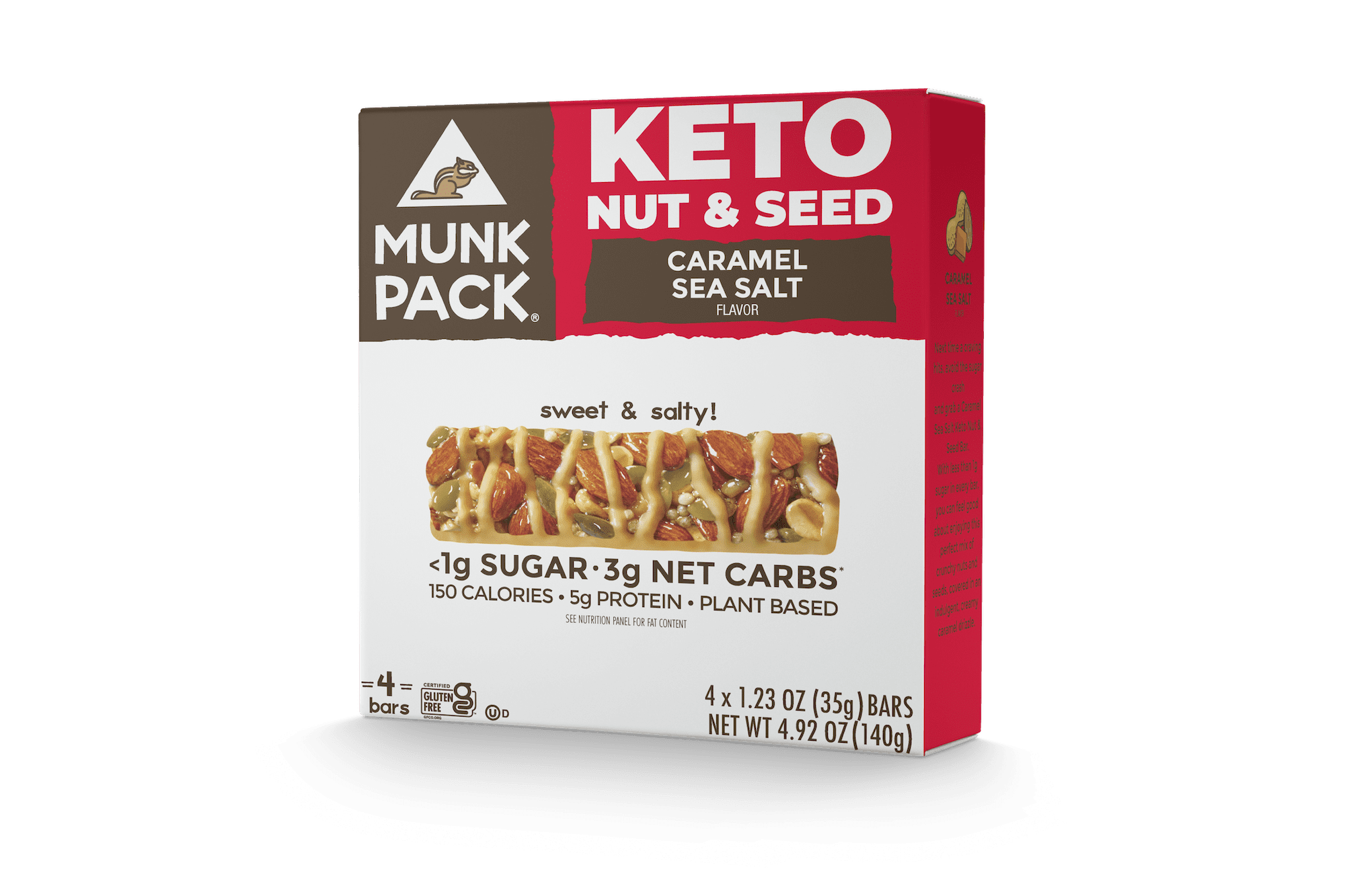 Munk Pack Keto Nut & Seed Bar Caramel Sea Salt 4 Pack