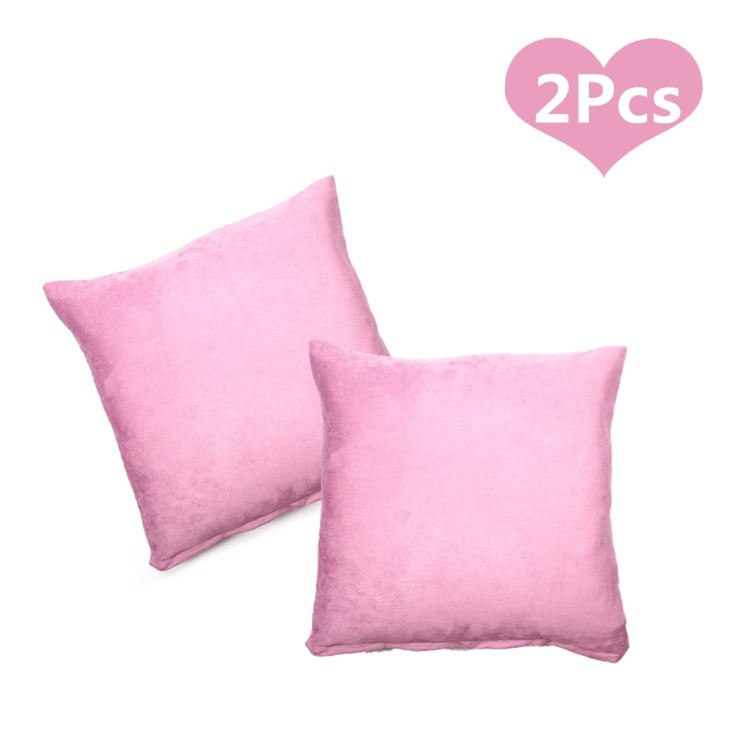 Yosoo 2Pcs 18 × 18 inches Solid Suede Nap Cushion Cover Bed Sofa Throw Pillow Case Home Decor