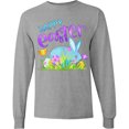 thumbnail image 3 of Inktastic Happy Easter Blue Bunny and Eggs in Grass Long Sleeve T-Shirt, 3 of 5