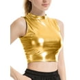 thumbnail image 3 of Enwejyy Women's Party Cheerleaders Tank Tops Mock Neck Sleeveless Slim Dance Stage Performance Costume, 3 of 5