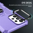 thumbnail image 4 of ELEHOLD Heavy Duty Case for Samsung Galaxy A34 5G Rugged Case, 360° Rotating Ring Holder Kickstand Support Magnetic Car Mount Full Body Shockproof Protective Case -Purple, 4 of 10
