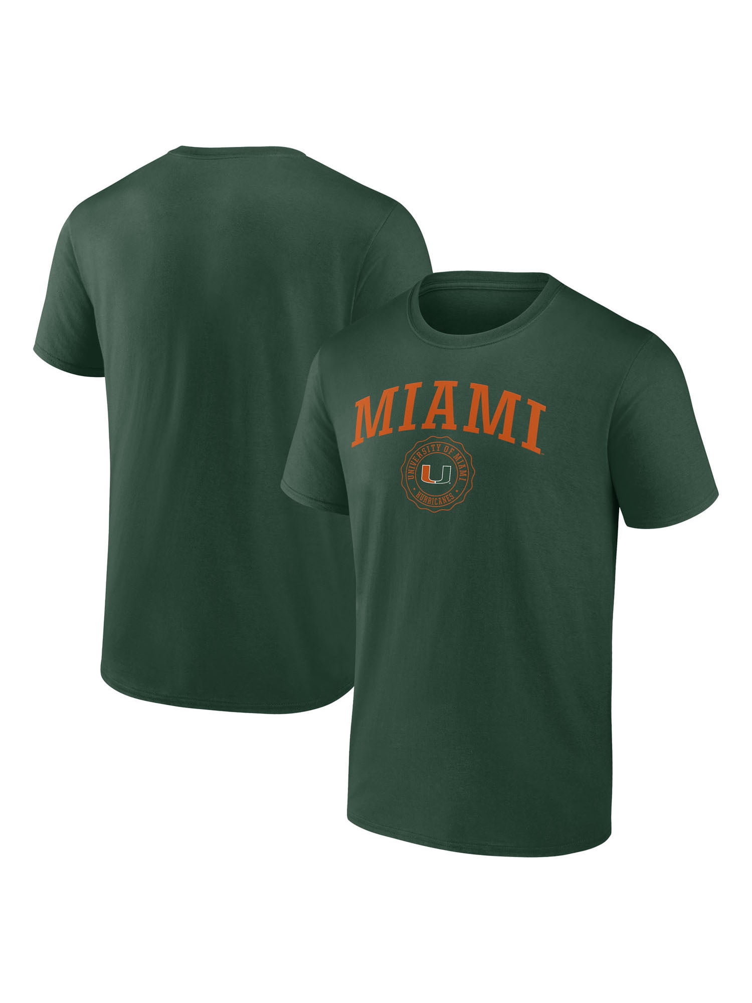 NCAA Miami Hurricanes Men's Green Cotton Short Sleeve T Shirt
