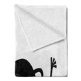 thumbnail image 2 of Donkey Soft Flannel Fleece Throw Blanket, Silhouette of an Animal Mascot Character Style Funny Comic Donkey, Cozy Plush for Indoor and Outdoor Use, 50" x 60", Black and White, by Ambesonne, 2 of 5