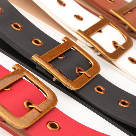 IBASETOY 1Set Waist Wide Belt Ladies Belt Fashion Retro Solid Red PU for Women Daily Wear