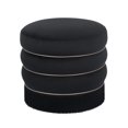 thumbnail image 1 of Lakka Black Velvet Ottoman, 1 of 1