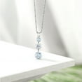 thumbnail image 4 of Gem Stone King 925 Sterling Silver Sky Blue Aquamarine 3 Stone Pendant Necklace for Women (1.47 Cttw, Gemstone March Birthstone, Round 6MM, 5MM and 4MM, with 18 inch Chain), 4 of 4