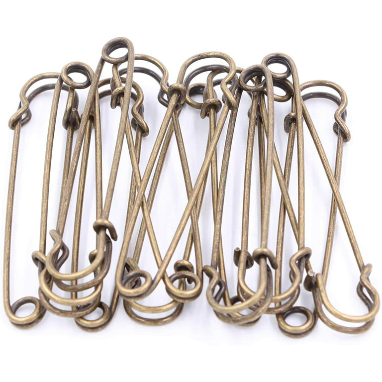 Firefly 30 Pcs Extra Large Safety Pins, 3 Heavy Duty Steel Metal Lock Pin  Fasteners for Blankets, Skirts, Crafts, Kilts (Bronze)