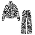 thumbnail image 5 of Uorisanigo Zebra Stripes Women's 2 Piece Outfits Oversized Sweatsuit Drawstring Mock Neck Tracksuit Long Sleeve Athletic Tops with Wide Leg Sweatpants Fall Lounge Sets Plus Size Sportswear, 5 of 8