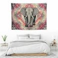 thumbnail image 3 of COMIO  Elephant Tapestry Wall Hanging, Blue Bohemian Boho Psychedelic Hippie Wall Art [Hemmed Edges] Home Decor for Bedroom, Dorm, College, Living Room, 40x30 Inch, Pink, 3 of 7