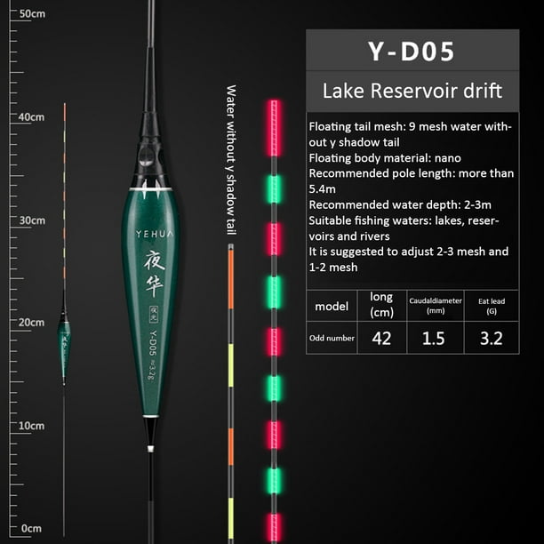 Flotador de pesca con luz LED Tackle flotadores electrónicos luminosos (Y-D05)