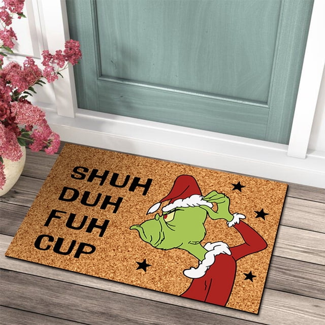 Christmas Grinch Rugs & Doormats Christmas Door Mat Outdoor Welcome Mat For Front Door, Entryway Christmas Carpet, 23.7X 15.9 Inch Funny Door Mats , Anti-Slip Rug Decorations For Home