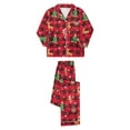 thumbnail image 6 of 2Pcs Family Matching Christmas Pajamas Sets Silk Satin Clothes Parent-Child Cute Print Sleepwear Pjs For Couples/Women/Men/Kids, 6 of 8