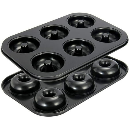 

Kzxbty Mini Donut Pan 2 Piece Pack 6-Sided Donut Baking Pan High-Grade Carbon Steel Donut Mould