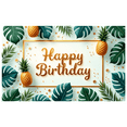 thumbnail image 3 of Tropical Design Happy Birthday Banner Pineapple Leaf Decoration Party Banner for Birthday Celebration Summer Event Beach Party, 3 of 7