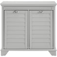 thumbnail image 2 of Crosley Furniture Lydia Panier en Bois d'Ingénierie et Lin, Gris/chrome, 2 of 22