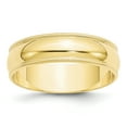 thumbnail image 1 of Bague Demi-Ronde en Or Jaune 10K 6 mm Légère à Grain de Mil Taille 12,5, 1 of 4